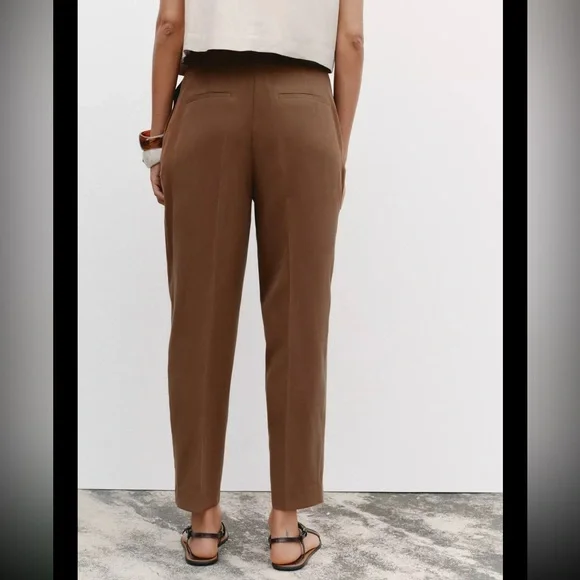 Zara brown belted flowy pants - Picture 4 of 7